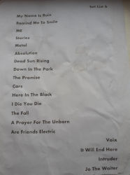Gary Numan Cardiff Setlist 2019